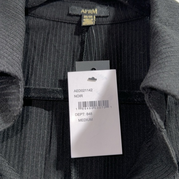 Afrm black dress medium stretch soft button down ribbed NEW revolve - Picture 4 of 4